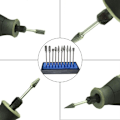 Miniatyrbilde 3 av 5: 10 stk Tungsten Carbide roterende burrsett med slipehode for Dre