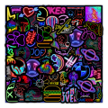 Miniatyrbillede 3 af 5: 50 Neon Stickers Graffiti Mobiltelefon Bærbar Vandkop Vandproo