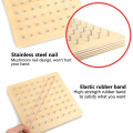 Pikkukuva 4 / 5: Puinen Geoboard -toimintakuviokorteilla ja kuminauhalla - 8x8