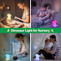 Miniatyrbillede 4 af 5: 1 stk. Dinosaur Baby Natlampe, 7 farver og berøring, USB genopladelig