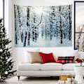 Miniatyrbilde 2 av 5: 1 stk 150 x 130 cm (Skog under snøen) Veggteppe Romdekor