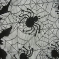 Miniatyrbillede 4 af 5: (Sort) Spider Web Bats Vindue Gardin Halloween Blonder Pejs M