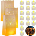 Miniatyrbild 1 av 5: (24-pack) Väska stearinljus och LED-värmeljus - Dekorativt flamlöst