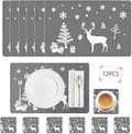 12PCS Juldukar, Smutsavvisande Dukar, Värmebeständiga Dukar