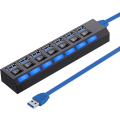 Miniatyrbillede 1 af 4: Multiport USB-splitter, 7-port USB 3.0-hub, USB A-datahub med I