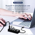 Miniatyrbild 5 av 5: 1PC Svart 4-Portars USB 3.0 Hub, 4-Portars USB 3.0 5Gbps Hub Adapter In