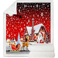Miniatyrbillede 4 af 5: Rød Santa's Galaxy Snow Blanket Bedding, Digital Printing, Soft M
