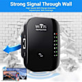 Miniatyrbillede 2 af 5: Sort Kraftful WiFi Repeater WiFi Forstærker 300Mbps 2.4G WiFi Rep
