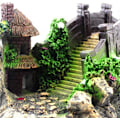 Miniatyrbilde 4 av 5: 1 stk Akvarium Magisk Harpiks Dekorasjon Fargerik Bro Paviljong Tre