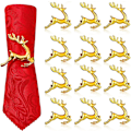 Miniatyrbilde 1 av 5: 12 stk. Julehjortserviettringer, 6CM Gullhjort Serviettholder