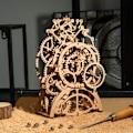 Miniatyrbild 2 av 5: Träklocka 3D Träkonstruktionssats utan lim Laserskurna 3D
