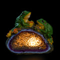 Miniatyrbillede 2 af 5: Dekorative dyr til have frø sol lys statue dyr