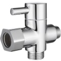 Miniatyrbilde 2 av 5: Forkrommet versjon, 3-veis solid messing 3/8 toalettvannsfordeler