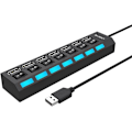 Miniatyrbillede 1 af 5: Multi-Port USB-splitter, 7-Port USB 2.0 Hub, USB A Data Hub med