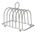Miniatyrbilde 1 av 5: Brødholder Udeformerbar sløyfebærehåndtak Non-stick ball føtter Rustfritt stål 6 spor Toastbrødholder Bakeri