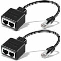 Miniatyrbilde 1 av 5: 2 stk RJ45 Ethernet-kabel Nettverksadapter Ethernet Splitter Adapter