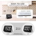 Miniatyrbillede 3 af 5: Digital køkkenur 4 tommer stort LED-display magnetisk timer med