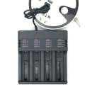Miniatyrbillede 2 af 5: 4 Slots Smart 18650 Oplader Lithium Batteri Oplader Universal USB