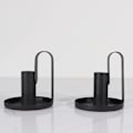 Miniatyrbilde 2 av 5: 2 stk lysestaker, retro jern lysestaker svart lysestake