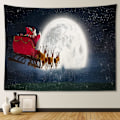 Miniatyrbild 1 av 5: 1 st 150 x 130 cm (Tomten drar en släde) Väggbonad Roo