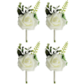 Miniatyrbilde 1 av 5: 4 stk. Hvit bryllupsblomster til brudgom
