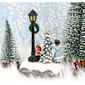 Miniatyrbilde 5 av 5: Lys opp LED jule scene lite juletre scene liten res