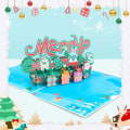 Miniatyrbild 3 av 5: Pop-up-julkort (God jul). 3D-julkort