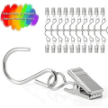 Miniatyrbillede 2 af 5: 40 stk. gardinringe med clips, rustfrit stål clips ringe id