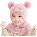 Miniatyrbild 1 av 3: Baby Flicka Pojke Balaclava Söt Mössa Halsduk Vinter Varma Öronmuffar Kn