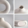 Miniatyrbillede 3 af 4: 1 stk. vase, keramisk vase hjem dekoration minimalistisk dekoration hvid vege