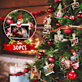Miniatyrbillede 2 af 5: 30 stk. Juletræsklemmer i træ, Miniklædestolp Juledekoration