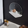 Miniatyrbild 4 av 4: 1 st vit köksorganisatör grytlock plastskedhållare sked Ho