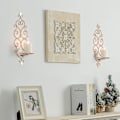 Miniatyrbild 2 av 5: Set med 2 Tealight Ljusstakar Metall Väggmonterad Ljusstake
