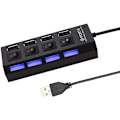 Miniatyrbillede 1 af 5: USB 2.0 Hub Multi USB Splitter Hub Brug Strømadapter USB 2.0 Hub