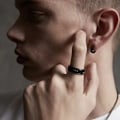 Miniatyrbillede 5 af 5: 1 stk. Anti-stress ring med roterbar kæde Sort Sort Størrelse 11 Sort