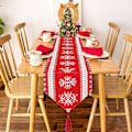 Miniatyrbillede 4 af 5: Rød julebordløber, 70,8 x 12,5 tommer polyester og bomuld