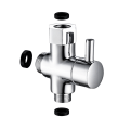 Miniatyrbilde 1 av 5: Forkrommet versjon, 3-veis solid messing 3/8 toalettvannsfordeler