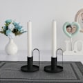 Miniatyrbilde 4 av 5: 2 stk lysestaker, retro jern lysestaker svart lysestake