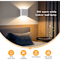 Miniatyrbillede 2 af 5: 4 stk. LED indendørs væglampe, 3000K indendørs væglamper, 6W LED væglampe