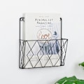 Miniatyrbild 2 av 5: (svart) Multifunktionell väggmonterad metalltidningsställ för förvaring