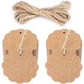 Pikkukuva 1 / 5: 6 cm pyöreä kraft-paperilappu, 100 kpl lahjatunnistetta 20 m juuttinarulla,