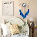 Miniatyrbillede 2 af 5: Macrame Evil Eye Dream Catcher Håndvævet Hvide Fjer Dreamcat