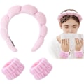 Miniatyrbillede 1 af 5: Mikrofiber Vask Armbånd, Svampe Pandebånd til Ansigtsvask, Fac