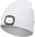 Vit hattbelysning, med LED-stickad hatt framtill och ljusstark strålkastare