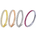 Miniatyrbillede 4 af 4: Or blanc, 1,2 * 12mm diamants boucles d'oreilles cartilage G23 ti