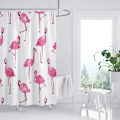 Miniatyrbillede 5 af 5: 180x180cm (Flamingo) Bruseforhæng Vandtæt Badeforhæng B