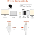 Miniatyrbilde 5 av 5: Ladekabel, ABS USB-A til Lightning, MFi-sertifisert, for Apple i