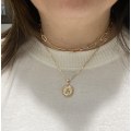 Miniatyrbild 3 av 5: Halsband med initial i guld för kvinnor, 14K guldpläterat delikat lager