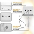 Miniatyrbillede 2 af 5: Væglampe + 3W LED-læselampe med USB-port Sort