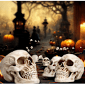 Pikkukuva 5 / 5: Elävän kokoinen kallo - Klassinen, Halloween-kallon koriste